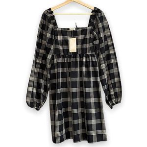 NWT Charmed Hearts Plaid Babydoll Dress SZ M